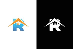 Initiale Brief r mit Haus Logo Symbol Design Vektor. Brief r mit Haus Logo Design Vorlage Inspiration. vektor