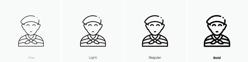 Mime Symbol. dünn, Licht, regulär und Fett gedruckt Stil Design isoliert auf Weiß Hintergrund vektor