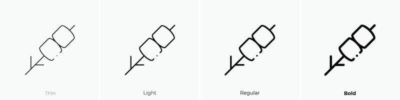 Marshmallows Symbol. dünn, Licht, regulär und Fett gedruckt Stil Design isoliert auf Weiß Hintergrund vektor