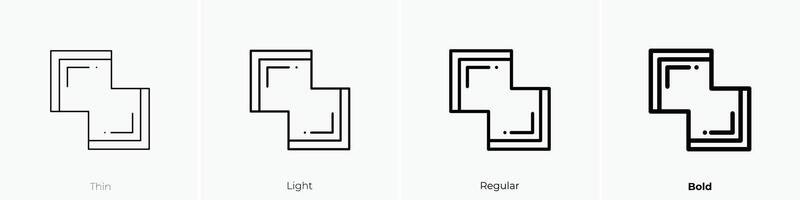 verschmelzen 6 Symbol. dünn, Licht, regulär und Fett gedruckt Stil Design isoliert auf Weiß Hintergrund vektor