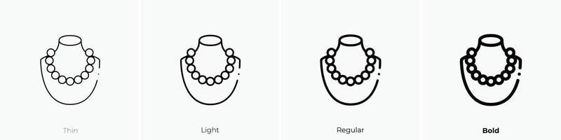 Halskette Symbol. dünn, Licht, regulär und Fett gedruckt Stil Design isoliert auf Weiß Hintergrund vektor