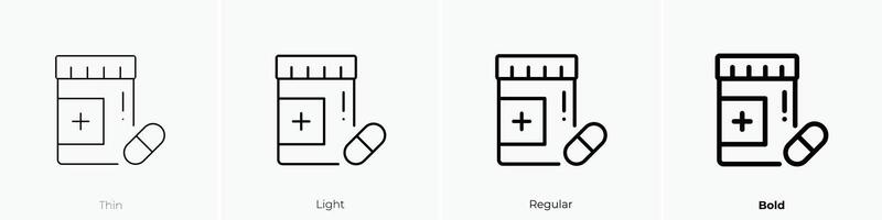 Medizin Symbol. dünn, Licht, regulär und Fett gedruckt Stil Design isoliert auf Weiß Hintergrund vektor