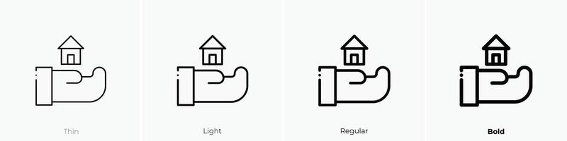 Hypothek Symbol. dünn, Licht, regulär und Fett gedruckt Stil Design isoliert auf Weiß Hintergrund vektor