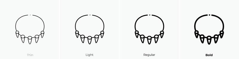 Halskette Symbol. dünn, Licht, regulär und Fett gedruckt Stil Design isoliert auf Weiß Hintergrund vektor