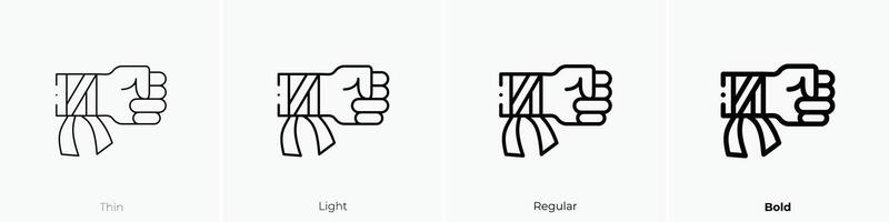 muay thailändisch Symbol. dünn, Licht, regulär und Fett gedruckt Stil Design isoliert auf Weiß Hintergrund vektor