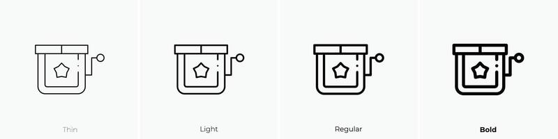 Musik- Box Symbol. dünn, Licht, regulär und Fett gedruckt Stil Design isoliert auf Weiß Hintergrund vektor