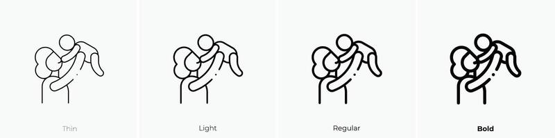 Mutterschaft Symbol. dünn, Licht, regulär und Fett gedruckt Stil Design isoliert auf Weiß Hintergrund vektor