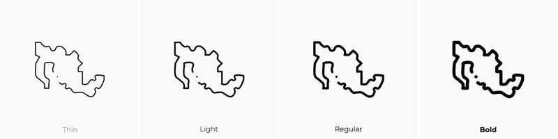 Mexiko Symbol. dünn, Licht, regulär und Fett gedruckt Stil Design isoliert auf Weiß Hintergrund vektor