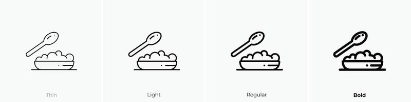 Mahlzeit Symbol. dünn, Licht, regulär und Fett gedruckt Stil Design isoliert auf Weiß Hintergrund vektor