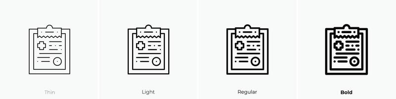 medizinisch Symbol. dünn, Licht, regulär und Fett gedruckt Stil Design isoliert auf Weiß Hintergrund vektor