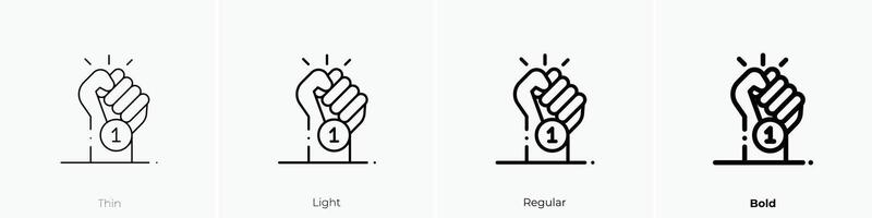 Medaille Symbol. dünn, Licht, regulär und Fett gedruckt Stil Design isoliert auf Weiß Hintergrund vektor