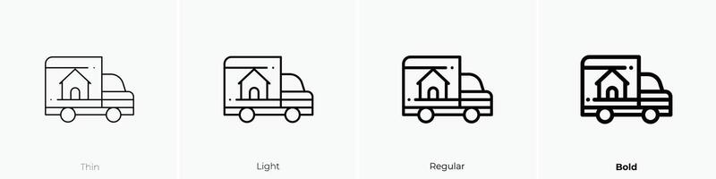 ziehen um Symbol. dünn, Licht, regulär und Fett gedruckt Stil Design isoliert auf Weiß Hintergrund vektor