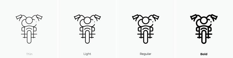 Motorrad Symbol. dünn, Licht, regulär und Fett gedruckt Stil Design isoliert auf Weiß Hintergrund vektor