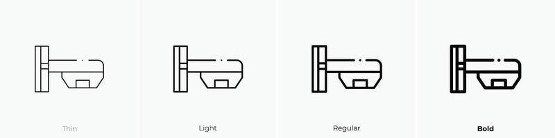 Bewegung Symbol. dünn, Licht, regulär und Fett gedruckt Stil Design isoliert auf Weiß Hintergrund vektor