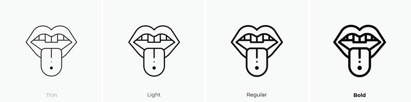 Mund Symbol. dünn, Licht, regulär und Fett gedruckt Stil Design isoliert auf Weiß Hintergrund vektor