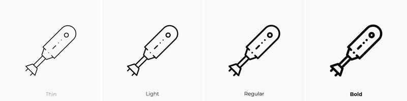 Rührgerät Symbol. dünn, Licht, regulär und Fett gedruckt Stil Design isoliert auf Weiß Hintergrund vektor