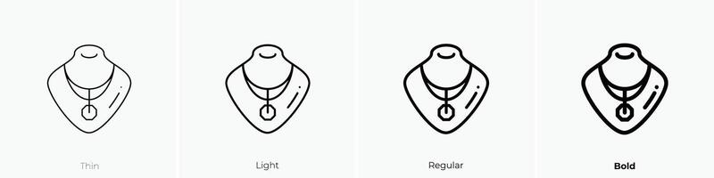 Halskette 2 Symbol. dünn, Licht, regulär und Fett gedruckt Stil Design isoliert auf Weiß Hintergrund vektor