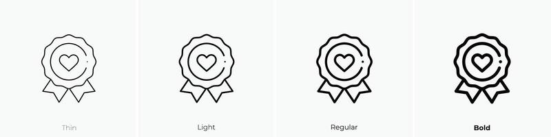 Medaille Symbol. dünn, Licht, regulär und Fett gedruckt Stil Design isoliert auf Weiß Hintergrund vektor