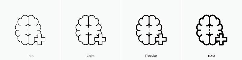 neurokirurgi ikon. tunn, ljus, regelbunden och djärv stil design isolerat på vit bakgrund vektor