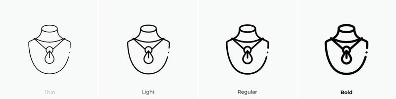 Halskette Symbol. dünn, Licht, regulär und Fett gedruckt Stil Design isoliert auf Weiß Hintergrund vektor