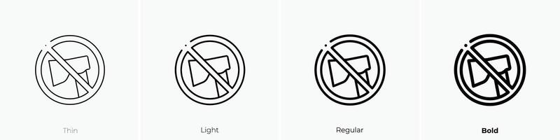 Nej skära ikon. tunn, ljus, regelbunden och djärv stil design isolerat på vit bakgrund vektor