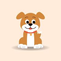 brun hund sitta tecknad serie. vektor illustration.glad valp.alfabet djur- begrepp