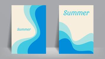 sommar affisch bakgrund med abstrakt form tycka om vatten vågor på de strand. vektor illustration