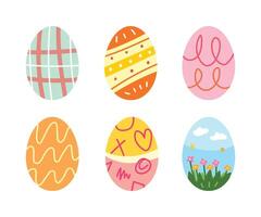 Ostern Eier mit anders Textur. eben Design zum Illustration vektor