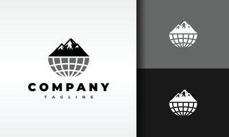 värld berg logotyp vektor