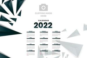 månatlig kalendermall för 2022 år. veckan börjar på söndag. väggkalender i minimalistisk stil. vektor