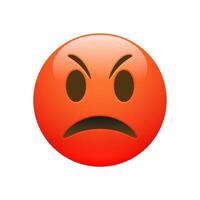 Vektor Emoji rot wütend traurig Gesicht