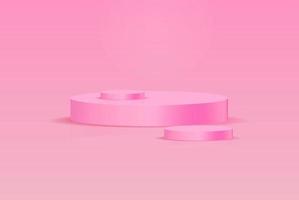 hintergrund vektor 3d rosa render mit podium rosa 3d und minimal rosa wandszene, minimales podium rosa hintergrund 3d-rendering abstrakte bühne grau. Bühnenbild für Produkt auf weißem Podiumsstudio