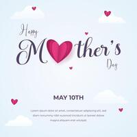 Mutter Tag kann 10 .. mit Liebe und Text auf ein isoliert Hintergrund vektor