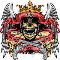 aggressives Emblem mit Totenkopf