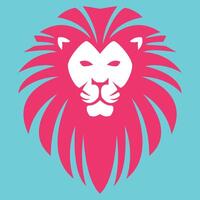 lejon rosa huvud vektor logotyp design
