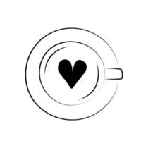 Logo weiße Kaffeetasse mit Löffeloberseite und Seitenansicht, Cappuccino, Americano, Espresso, Mokka, Latte, Kakao vektor