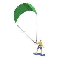 Kitesurfen Spaß Symbol Karikatur Vektor. Sport Ausrüstung vektor