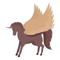 pegasus häst berättelse ikon tecknad serie vektor. fe- berättelse djur- vektor