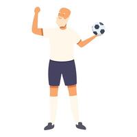 Urlaub abspielen Fußball Symbol Karikatur Vektor. Großvater draussen abspielen vektor