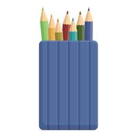 färgrik pennor stå ikon tecknad serie vektor. skola tabell vektor