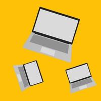 en illustration av 3 bärbara ikoner för bärbara datorer vektor