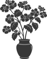 ai generiert Silhouette Lantana Blume im das Vase schwarz Farbe nur vektor