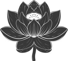 ai generiert Silhouette Lotus Blume schwarz Farbe nur vektor