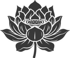 ai generiert Silhouette Lotus Blume schwarz Farbe nur vektor