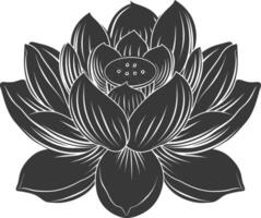 ai generiert Silhouette Lotus Blume schwarz Farbe nur vektor