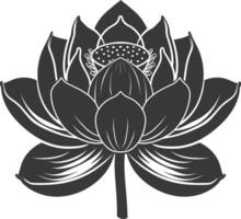 ai generiert Silhouette Lotus Blume schwarz Farbe nur vektor