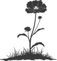 ai generiert Silhouette Ringelblume Blume im das Boden schwarz Farbe nur vektor