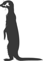 ai genererad silhuett meerkat djur- svart Färg endast vektor