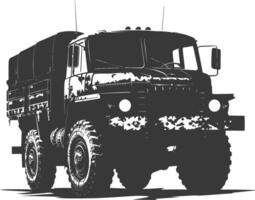 ai generiert Silhouette Militär- LKW schwarz Farbe nur vektor