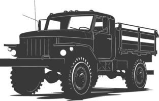 ai generiert Silhouette Militär- LKW schwarz Farbe nur vektor